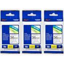 5-Pack Brother PT-2100 18mm Black Text On Yellow P-Touch Tape [Genuine]