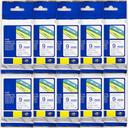5-Pack Brother PT-2100 18mm Black Text On Yellow P-Touch Tape [Genuine]