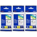 5-Pack Brother PT-2300 18mm Black Text On Blue P-Touch Tape [Genuine]