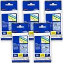 5-Pack Brother PT-2300 18mm Black Text On Red P-Touch Tape [Genuine]