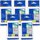 5-Pack Brother PT-2300 18mm Black Text On Red P-Touch Tape [Genuine]