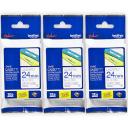 5-Pack Brother PT-2300 18mm Black Text On Yellow P-Touch Tape [Genuine]