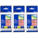 5-Pack Brother PT-2300 18mm Black Text On Yellow P-Touch Tape [Genuine]