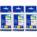 5-Pack Brother PT-2430PC 24mm White Text On Blue Laminated Tape - 8 Meters [Genuine]