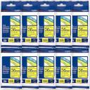 5-Pack Brother PT-9200PC 36mm Black Text On Blue Laminated Tape [Genuine]