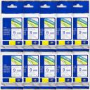 5-Pack Brother PT-9200PC 36mm Black Text On Blue Laminated Tape [Genuine]