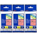 5-Pack Brother PT-9200PC 36mm Black Text On Blue Laminated Tape [Genuine]