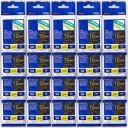 5-Pack Brother PT-D610BT 9mm Black Text On Yellow Laminated Tape - 8 Meters [Genuine]