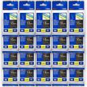 5-Pack Brother PT-D800W 36mm Black Text On Blue Laminated Tape [Genuine]