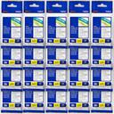 5-Pack Brother PT-P300BT P-Touch Tape 12mm White Text On Clear Tape [Genuine]