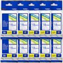 5-Pack Brother PT-P900W Tape 18mm Black Text On Green P-Touch Tape [Genuine]