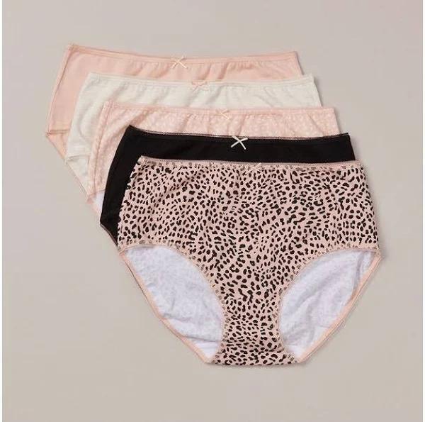 Target Woman 5 Pack Cotton/Elastane Midi Briefs; Style LMD183553 | Orange | Size 12