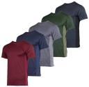 5 Pack: Men’s Dry-Fit Moisture Wicking Active Athletic Performance Crew T-Shirt