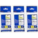 5 x Brother PT-D610BT 12mm White Text On Clear Laminated Tape - 8 Meters [Genuine]