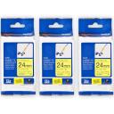 5 x Brother PT-D610BT 12mm White Text On Clear Laminated Tape - 8 Meters [Genuine]
