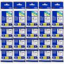 5 x Brother PT-D610BT 12mm White Text On Clear Laminated Tape - 8 Meters [Genuine]