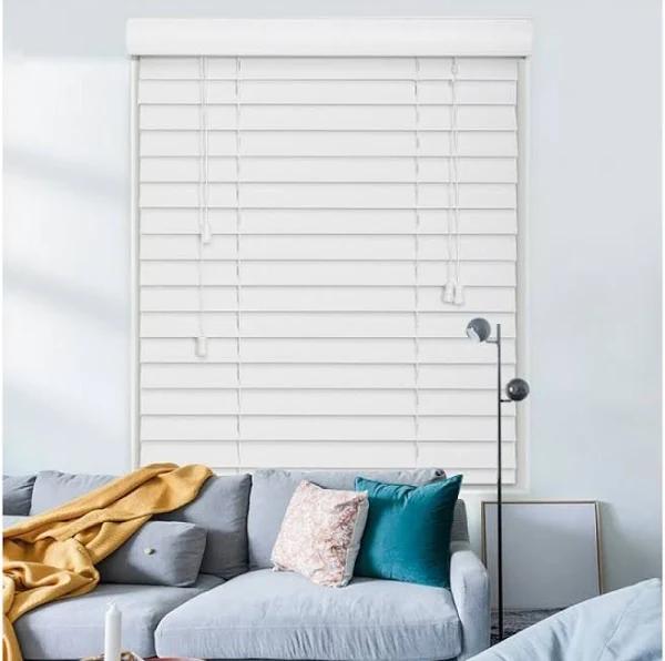 50mm Smooth Slat PVC Venetian Blinds Privacy Window Shade White 137cm or 225cm Drop