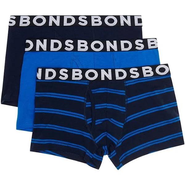 6 Pairs x Bonds Mens Everyday Trunks - Navy/Blue/N
