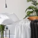 600tc Bamboo Cotton White Sheet Separates - Single Extra Long Fitted Sheet