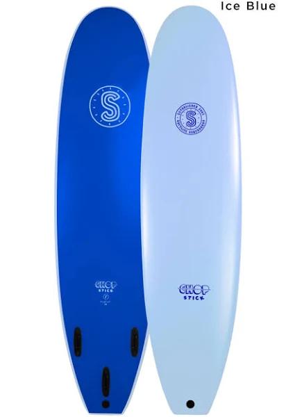 7'6 Softlite 2022 Chop Stick Softboard - Comes with Fins - Ice Blue