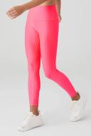 7/8 High-Waist Airlift Legging in Fluorescent Pink Coral, Size: 2XS | Alo Yoga