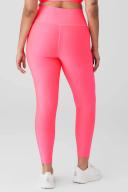 7/8 High-Waist Airlift Legging in Fluorescent Pink Coral, Size: 2XS | Alo Yoga
