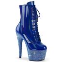 7 inch Heel BEJEWELED-1020-7 Blue Holo Patent 10 / Blue