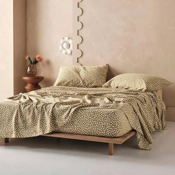 Abbi Dijon Flannelette Sheet Set by Linen House / Double