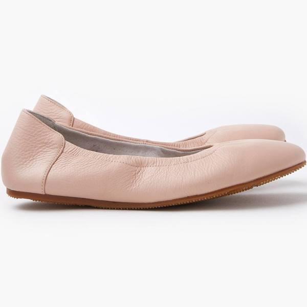 Abbi Leather Ballet - Rose Pebble