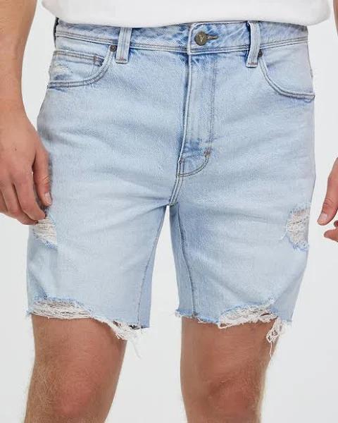 Abrand - Men's Blue Denim - A Cropped Slim Shorts - Size 32 at The Iconic