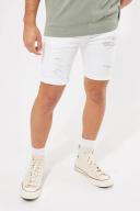 Abrand Mens A Dropped Skinny Denim Shorts Rouge White Size 34