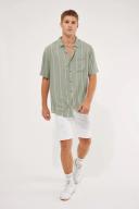 Abrand Mens A Dropped Skinny Denim Shorts Rouge White Size 34