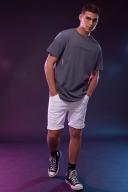 Abrand Mens A Dropped Skinny Denim Shorts Rouge White Size 34