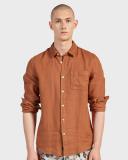 Academy Brand Hampton Linen Long Sleeve Shirt - Biscuit Large/L