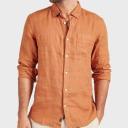 Academy Brand Hampton Linen Long Sleeve Shirt - Biscuit Large/L