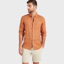 Academy Brand Hampton Linen Long Sleeve Shirt - Biscuit Large/L