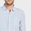 Academy Brand - Hampton Long Sleeve Linen Shirt in Sky Stripe