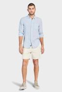 Academy Brand Hampton Long Sleeve Linen Shirt - Sky Stripe XL
