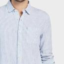 Academy Brand Hampton Long Sleeve Linen Shirt - Sky Stripe XL