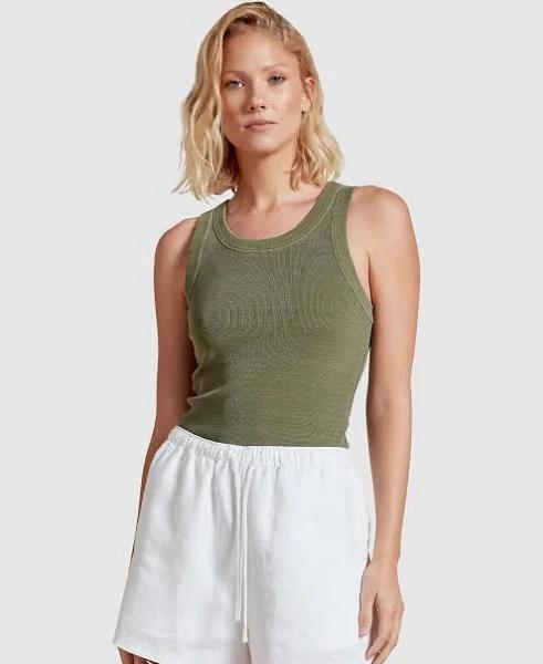 Academy Brand Women's Essential Rib Tank Army / XS