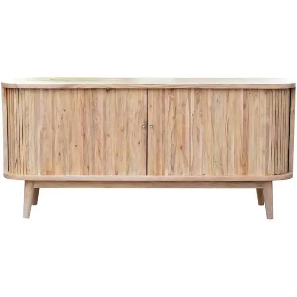 Acai Slatted Hand-crafted Wooden Sideboard Buffet Unit Storage Cabinet - Natural