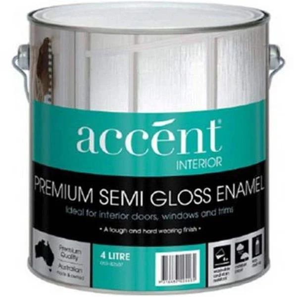 Accent Doors, Windows & Trims Oil Based Semi Gloss White 4L
