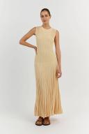 Ada Sleeveless Midi Dress in Lemon Size Small by DISSH