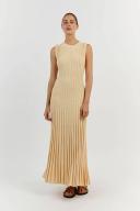 Ada Sleeveless Midi Dress in Lemon Size Small by DISSH