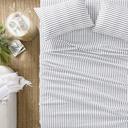 Adairs 1500TC Brooklyn Printed Charcoal Stripe Sheet Set - Double
