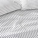 Adairs 1500TC Brooklyn Printed Charcoal Stripe Sheet Set - Double