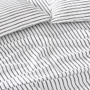 Adairs 1500TC Brooklyn Printed Charcoal Stripe Sheet Set - Queen