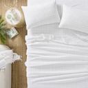 Adairs 1500TC Brooklyn Printed Silver Grid Sheet Set - Single