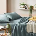 Adairs Bamboo Linen Sage Sheet Separates - Super King Fitted Sheet