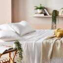 Adairs Bamboo Linen White Sheet Separates - King Fitted Sheet